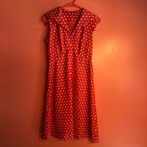Vintage Polka Dot Sailor Dress with sash belt